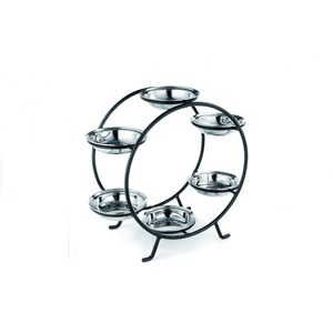 Serviteur roue 6 coupelles inox