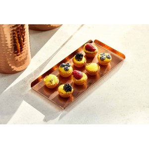 Plateau rectangulaire martelé dore