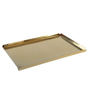 Plateau rectangulaire martelé doré