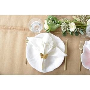 Assiette plate blanche en mélamine  - lot de 6