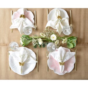 Assiette plate blanche en mélamine  - lot de 6