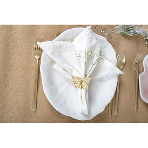 Assiette plate blanche en mélamine  - lot de 6