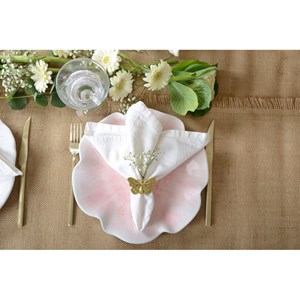 Assiette plate rose en mélamine  - lot de 6