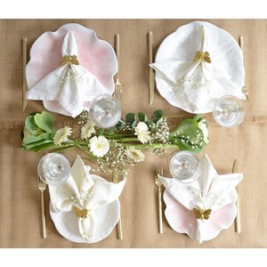 Assiette à dessert rose en mélamine  - lot de 6