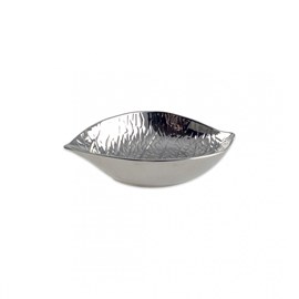 Coupelle feuille en céramique argent