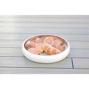 Coupe ronde blanche en bois manguier