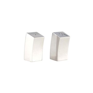 Salière et poivrière penchant argent