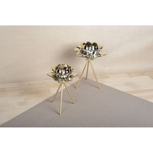 Bougeoir sur pied fleur dorée