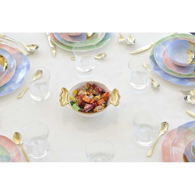 Coupelle bonbon poignées dorées