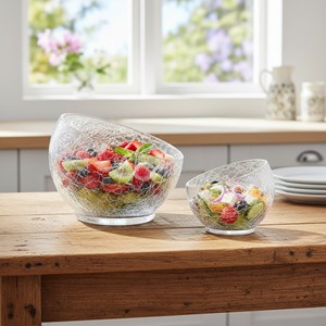 Bol en verre effet craquelé petit modèle  - lot de 6