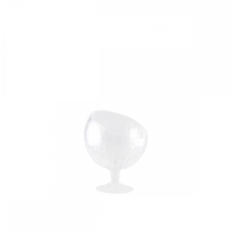 Coupe sur pied en verre effet craquelé