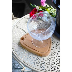 Coupe sur pied en verre effet craquelé