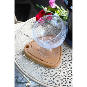 Coupe sur pied en verre effet craquelé
