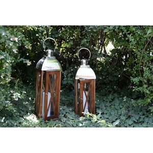 Lanterne en bois et verre petit modèle