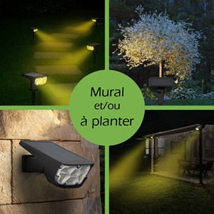 Lot de 2 projecteur paysagiste solaire