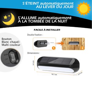 Lot de 4  applique solaire murale