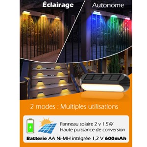 Lot de 4  applique solaire murale