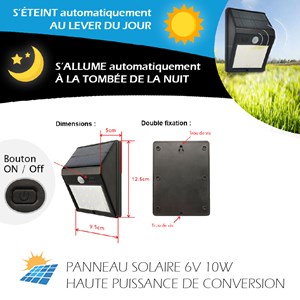 Eclairage solaire détection mouvement