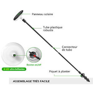 Lot de 4 éclairages solaire à planter
