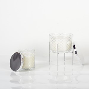 Bougie musc argent avec couvercle