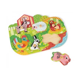 Puzzle janod happy farm 6 pièces