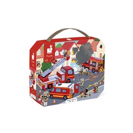 Puzzle enfant 24 pièces janod pompiers