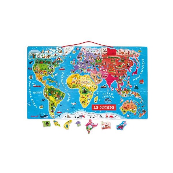 Puzzle janod monde magnétique 92 pièces