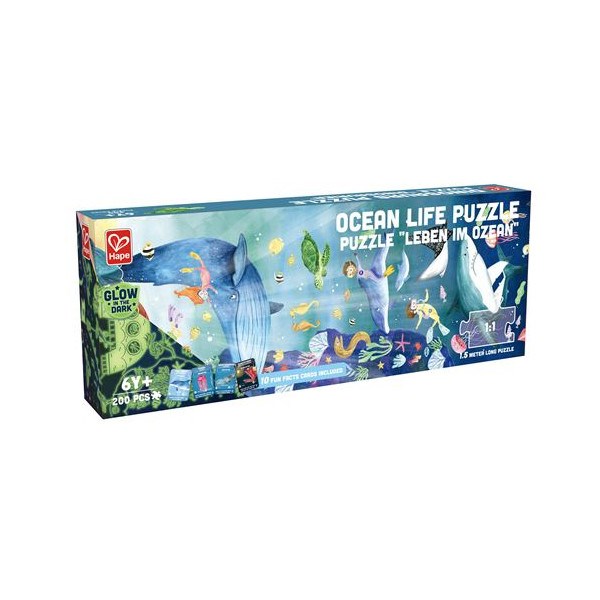 Puzzle xxl 200 pièces hape vie aquatique