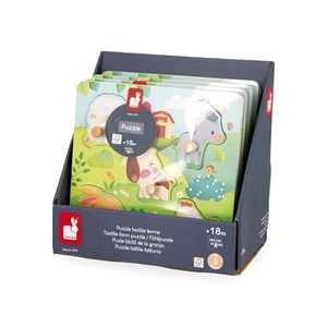 Puzzle tactile 5 pièces janod ferme