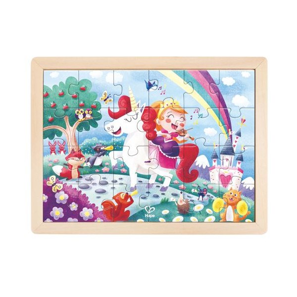 Puzzle 2 en 1 24 pièces hape licorne