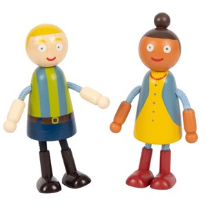 Famille de poupées avec fauteuil roulan