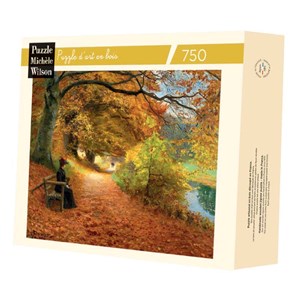 Chemin boisé en automne de brendekilde