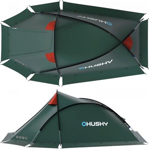 Tente husky flame 2 personnes verte