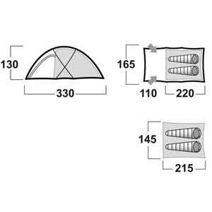 Tente husky felen 2-3 personnes verte