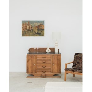 Buffet en bois et marbre n°180