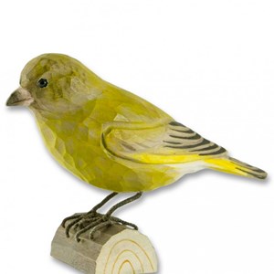 Verdier d'europe oiseau en bois