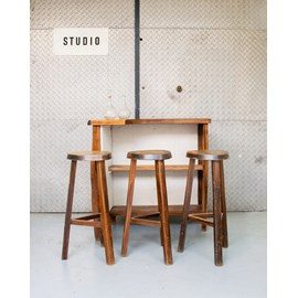 Lot de 3 tabourets en bois n°445