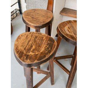 Lot de 3 tabourets en bois n°445