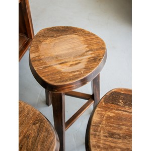 Lot de 3 tabourets en bois n°445
