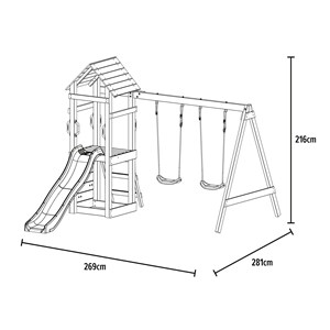 Aire de jeux toboggan et mur escalade