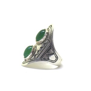 Bague touareg navette verte