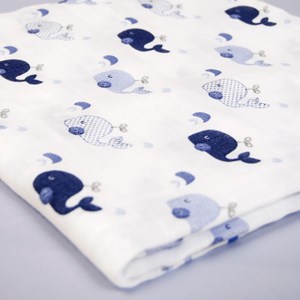 Lot de 3 langes bébé baleine