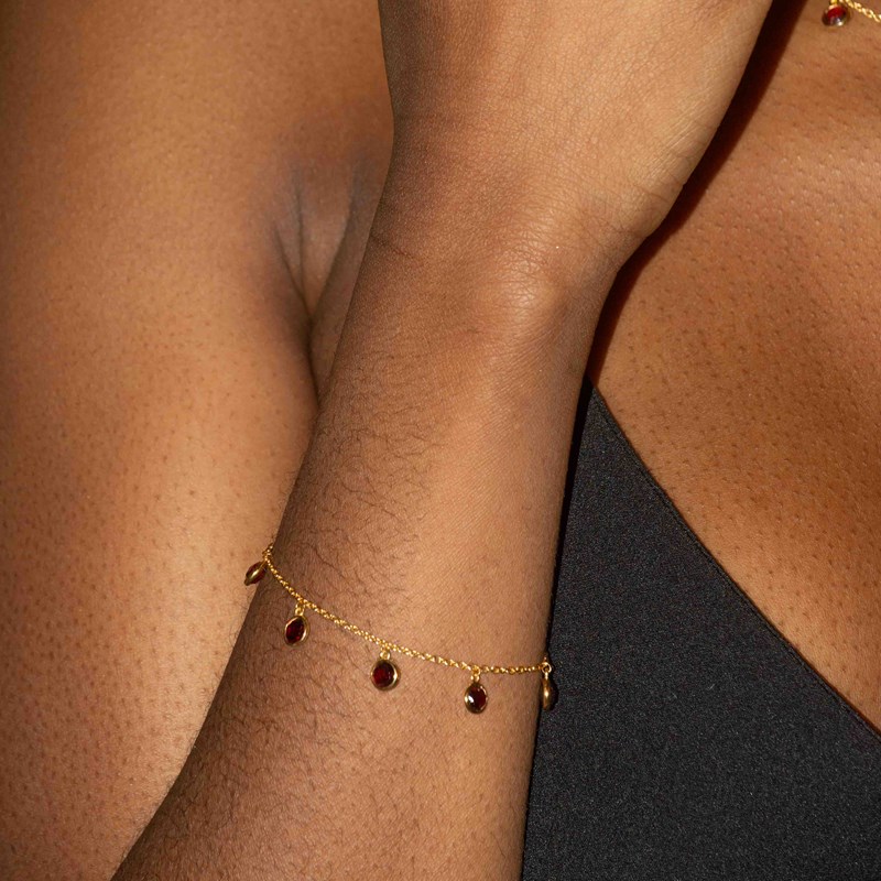 Bracelet gemia en pierres grenat