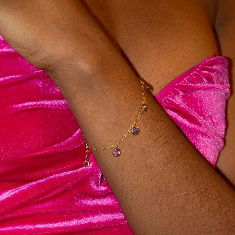 Bracelet gemia en pierres améthyste