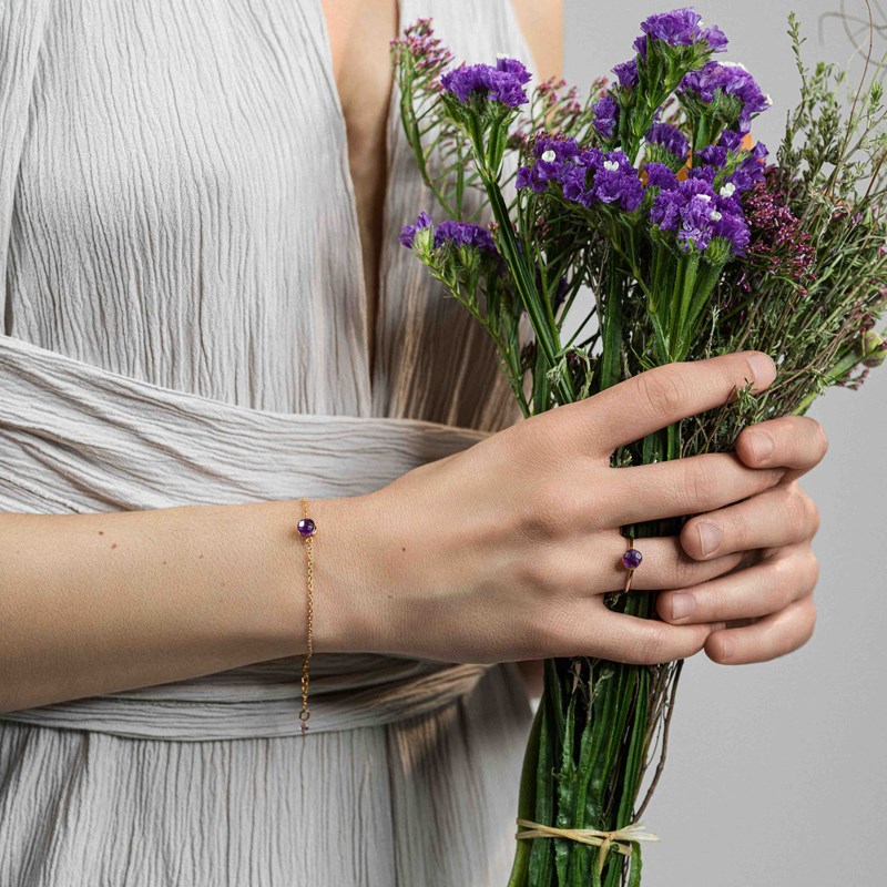 Bracelet aurora en pierre améthyste