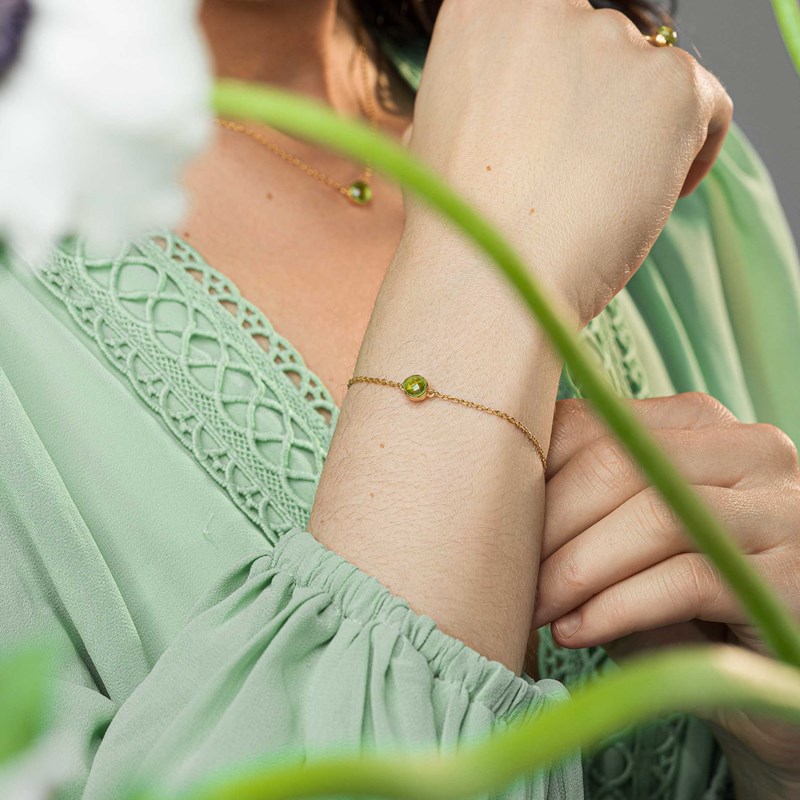 Bracelet aurora en pierre péridot