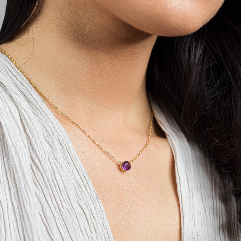 Collier aurora en pierre améthyste