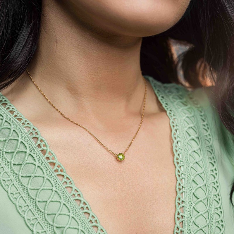 Collier aurora en pierre péridot