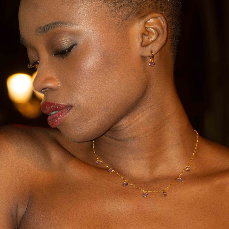Boucles d'oreilles gemia améthyste