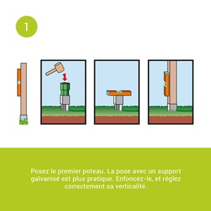 Kit clôture prunus 80 à enfoncer